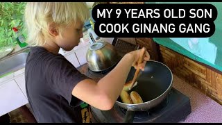 My son Misha cooking GINANG GANG My special way of eating avocado My sisters and brothers [upl. by Dunkin272]