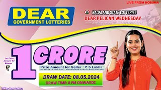 DEAR 8 PM PELICAN WEDNESDAY WEEKLY DRAW DATE 08052024 NAGALAND STATE LOTTERIES LIVE FROM KOHIMA [upl. by Meggs]