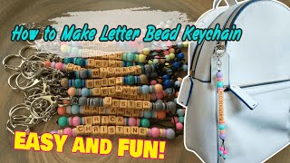 How To Make Letter Bead Keychain  DIY Tutorial  Personalized Name Keychain  Small Business [upl. by Ava]