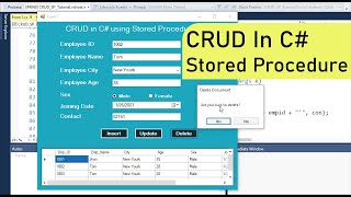 CRUD Operation in C With SQL Stored Procedure Step by Step  Insert Update Delete Search in C [upl. by Ahsinek]