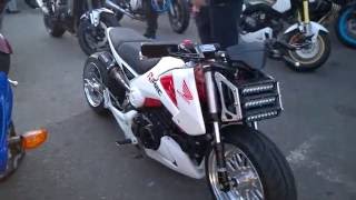 2015 Honda MSX 125 Grom Custom Extended Wheelbase Motorbike  London Ace Cafe [upl. by Hirsh648]