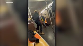 Dramatic video shows subway fight end in shooting [upl. by Caruso]