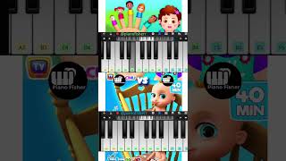 The FINGER FAMILY Song Vs JOHNY JOHNY YES Papa Song  Easy Piano Tune shorts [upl. by Pallua899]