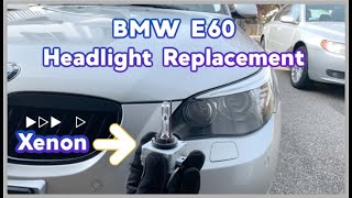 BMW E60  E61 Headlight Bulb Replacement DIY BiXenon LCI 528i 530i 535i 545i 550i [upl. by Josler207]