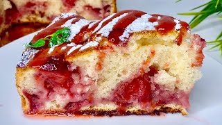 ПИРОГ С КЛУБНИКОЙ тает во рту вкуснее любого торта [upl. by Siberson437]