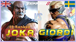 Tekken 8 ▰ JOKA 1 Ranked Heihachi Vs GIORDI Raven ▰ Ranked Matches [upl. by Yrot]