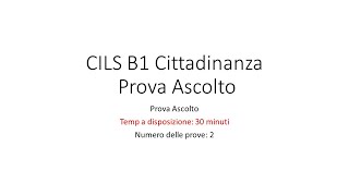 CILS B1 Cittadinanza  aprile 2022  Ascolto con le soluzioni [upl. by Aerona]