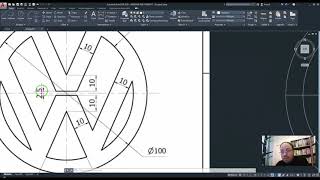 LOGO VOLKSWAGEN con AutoCAD 2020 [upl. by Vyky]