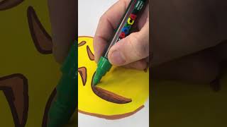 Drawing the vomit🤮 emoji using Posca markers shorts [upl. by Buderus518]