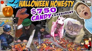 HALLOWEEN TRICK OR TREATER EXPERIMENT  HONESTY TEST w 750 TREATS  FUNnel Family Greedy Vlog [upl. by Eirellav]