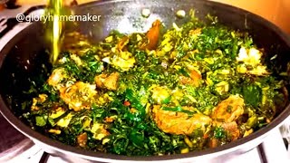 Nigerian Vegetable Soup With Fresh Ugu And Water Leaf Edikang Ikong Soup Recipe  Glory Homemaker [upl. by Benyamin]