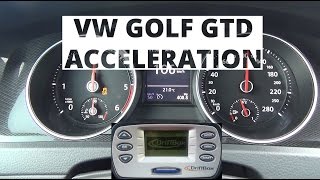 Volkswagen Golf GTD 20 TDICR 184 hp  acceleration 0100 kmh [upl. by Dorree]