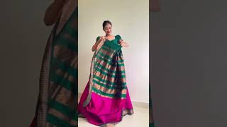 Lehenga Style Draping Saree♥️♥️♥️ drapingtechnique lehenga saree [upl. by Radu]