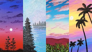 33 Easy Acrylic Painting Ideas for Beginners  2023 Mega Compilation [upl. by Heinrik]