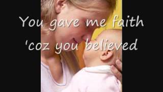 Because You Loved Me Celine Dion with Lyrics  Dedication to Mothers [upl. by Hermy869]