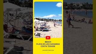 🏖️ LANZAROTE Costa Teguise  beach Playa Cucharas lanzarote walkingtour canaryislands spain [upl. by Eytteb]