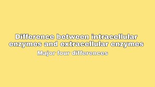 Difference between intracellular enzymes and extracellular enzymes  Biology [upl. by Garv82]