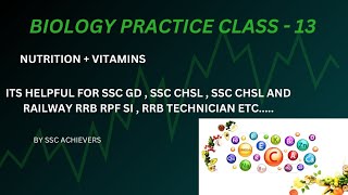 Nutrition  Biology practice class  13  Railway science  ssc science  All exam [upl. by Nnylatsyrc]