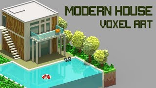 Modern House  Voxel Art [upl. by Retsevlys323]