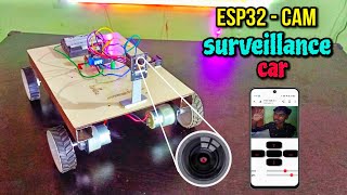 Esp32 Cam Surveillance Car  Camera Based Surveillance Rover Esp32Cam Project [upl. by Chaffee]