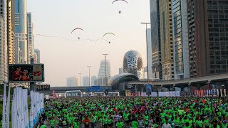 Dubai transforms into a running track for Dubai Run 2024 [upl. by Nyrrek]