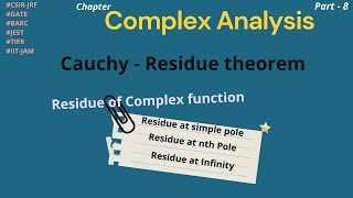 Residue of complex fn  Residue at SIMPLE POLE nth order poleamp at INFINITY  Cauchy Residue Theorem [upl. by Etteroma]