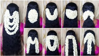 Open Hair Hairstyle10 Method to Style with Jasmine Flower For Loose HairTraditional Jasmine deco😍 [upl. by Verena124]