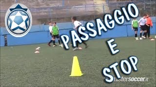 Allenamento Pulcini 810 anni 02  Passaggio e stop [upl. by Nanete]