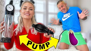 PUMP PRANK ON HUSBAND CUTE REACTION [upl. by Konopka]