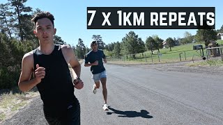 Hobbs Kessler amp Bryce Hoppel  1km Repeats  Pre Classic Tune Up Workout [upl. by Enoch]