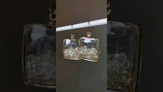 UV resin earrings with floating crystals jewellery uvresin makingjewellery earrings [upl. by Nohtanhoj]