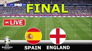 🔴LIVE  SPAIN vs ENGLAND  FINAL  UEFA EURO 2024  MATCH LIVE TODAY  YAMAL vs SAKA  PES GAMEPLAY [upl. by Renaldo997]