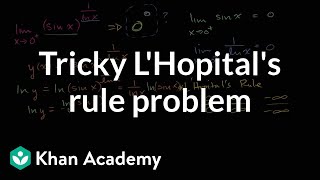 Tricky LHopitals Rule problem  Derivative applications  Differential Calculus  Khan Academy [upl. by Trilbee69]