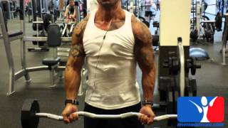 Bicep Exercise  Wide Grip EzBar Curl [upl. by Adnoval]