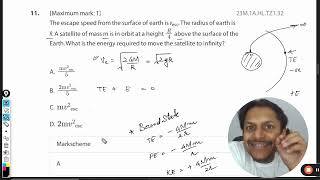 The escape speed from the surface of earth isv The radius of earth isR A satellite of mass m is [upl. by Aenet911]