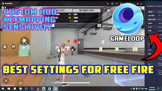 Free Fire Best Settings For Gameloop  Custom Hud amp Sensitivity  Headshots settings [upl. by Havelock634]