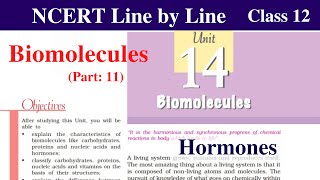 Biomolecules Class 12 Chemistry  hormones biomolecules class 12  ncert chemistry class 12 [upl. by Assecnirp]