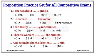 Preposition objective questions  Preposition practice set  Preposition exercise in English grammar [upl. by Wilmer]