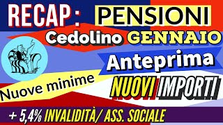 📌 RECAP👉 PENSIONI NOVITÀ CEDOLINO GENNAIO AUMENTI 2024 CALCOLI IMPORTI ESATTI INVALIDITÀ e SOCIALI [upl. by Tuchman]