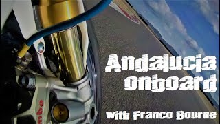 Andalucia Onboard laps with Franco Bourne Honda Fireblade Superstock BSB racer CBR1000rrr [upl. by Anilos636]