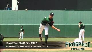 Easton McGee RHP Hopkinsville High School Pitching Mechanics at 200 FPS [upl. by Erbua76]