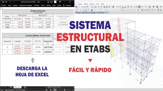 Sistema estructural en ETABS V20  Descarga el EXCEL ⬇️ [upl. by Trudy]