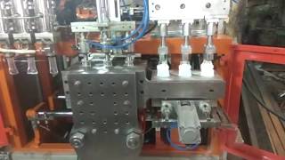 BLOW molding MACHINE 3 cavity AUTO deflashing HDPE Ghee container [upl. by Nwahsal]