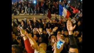 Parisians sing La Marseillaise at Place de la Bastille [upl. by Rosalie]