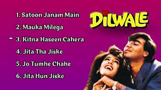 Kitna Haseen Chehra Full Lyrical Video Song  Dilwale  Ajay Devgan Raveena Tandon  Kumar Sanu [upl. by Cusack168]