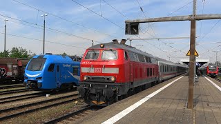 Buchloe Dank Regierung braucht es solche Schilder🙄 bunter Bahnverkehr amp BR218 Sound [upl. by Socem]