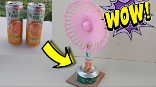 Make a desk fan from a soda can and an old discarded fan NMH1986 [upl. by Lindie]