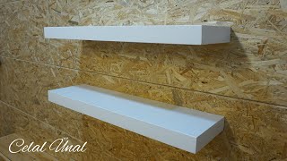 Making floating shelves from pallets  Paletten raf yapimi  Floating shelves diy [upl. by Leagiba213]