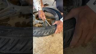 Tubeless tyre fitting process ￼ [upl. by Ttelrahc]