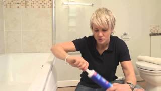 DIY How to reseal a bath shower or sink  with Philippa Tuttiett [upl. by Massey]